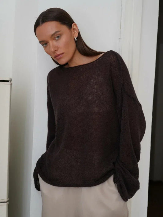ZEYA - Katelyn Hollow Knit Sweater