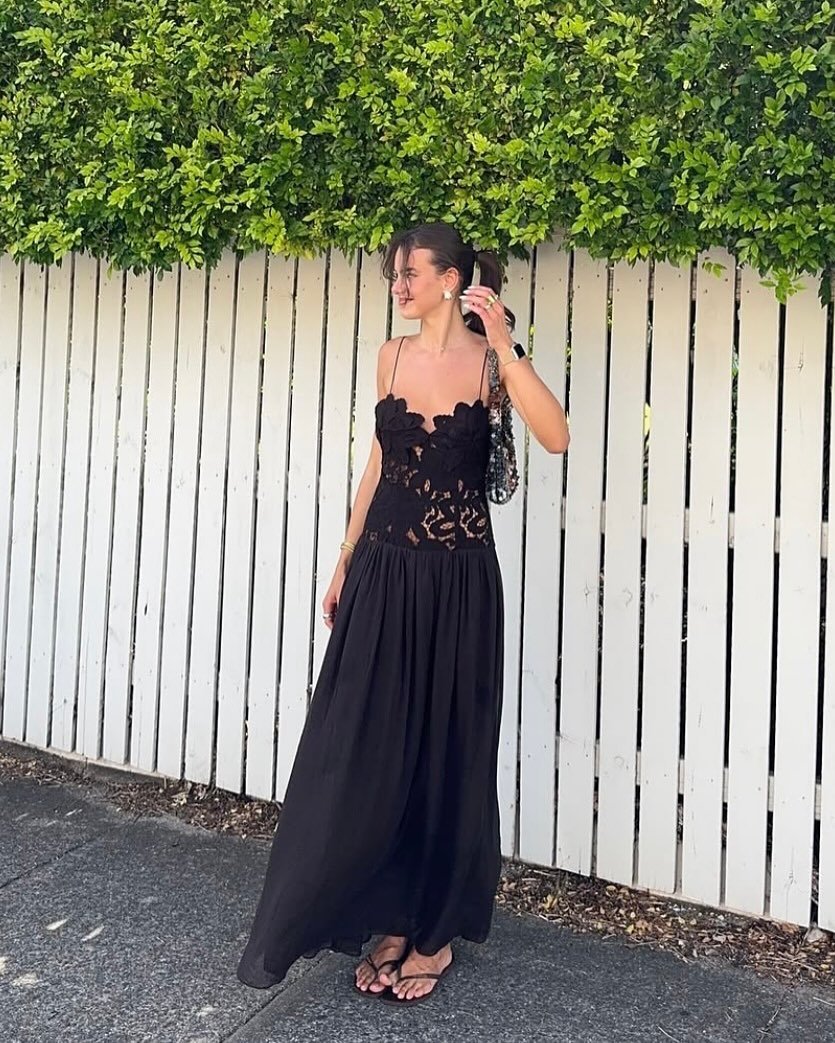 ZEYA - Kelli Lace Mesh Halter Evening Dress