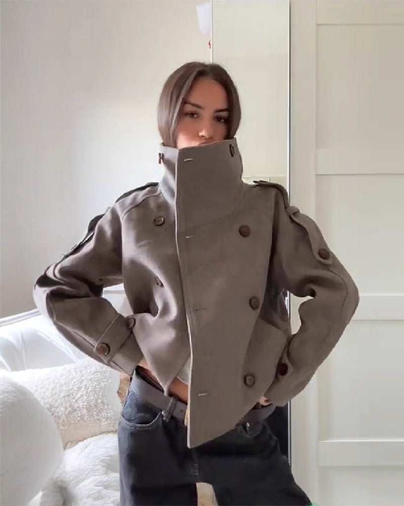 ZEYA - Kelly Stand Collar Oversized Coat