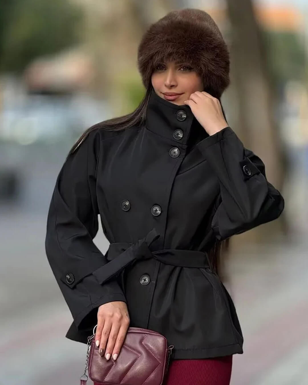 ZEYA - Kiarra Stand Collar Crop Trenchcoat