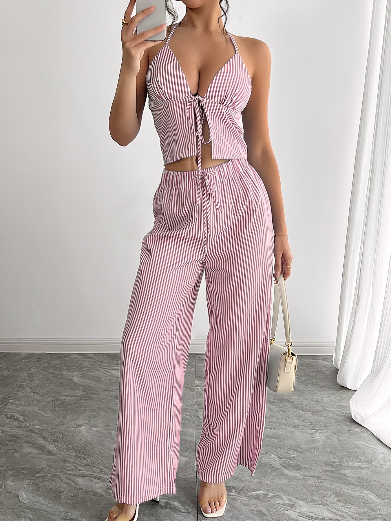 ZEYA - Kyra Striped Halter Top Set