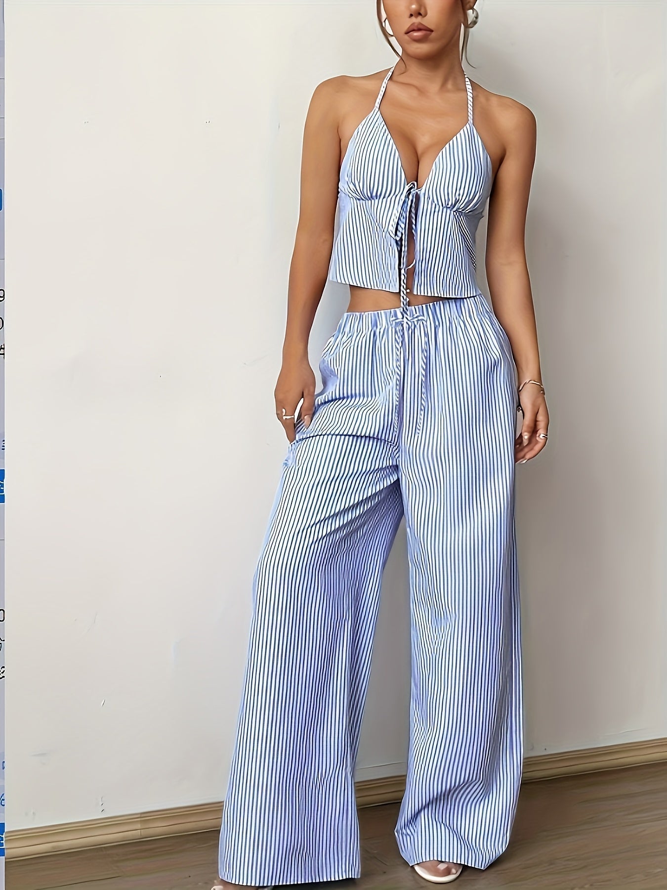 ZEYA - Kyra Striped Halter Top Set