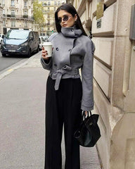 Lara Stand Collar Short Trench Coat