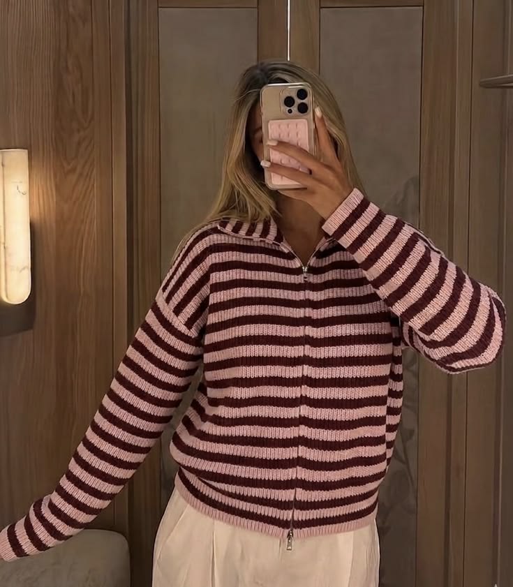 ZEYA - Leah Striped Knit High-Neck Sweater