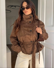 Letty Faux Suede Snørejakke