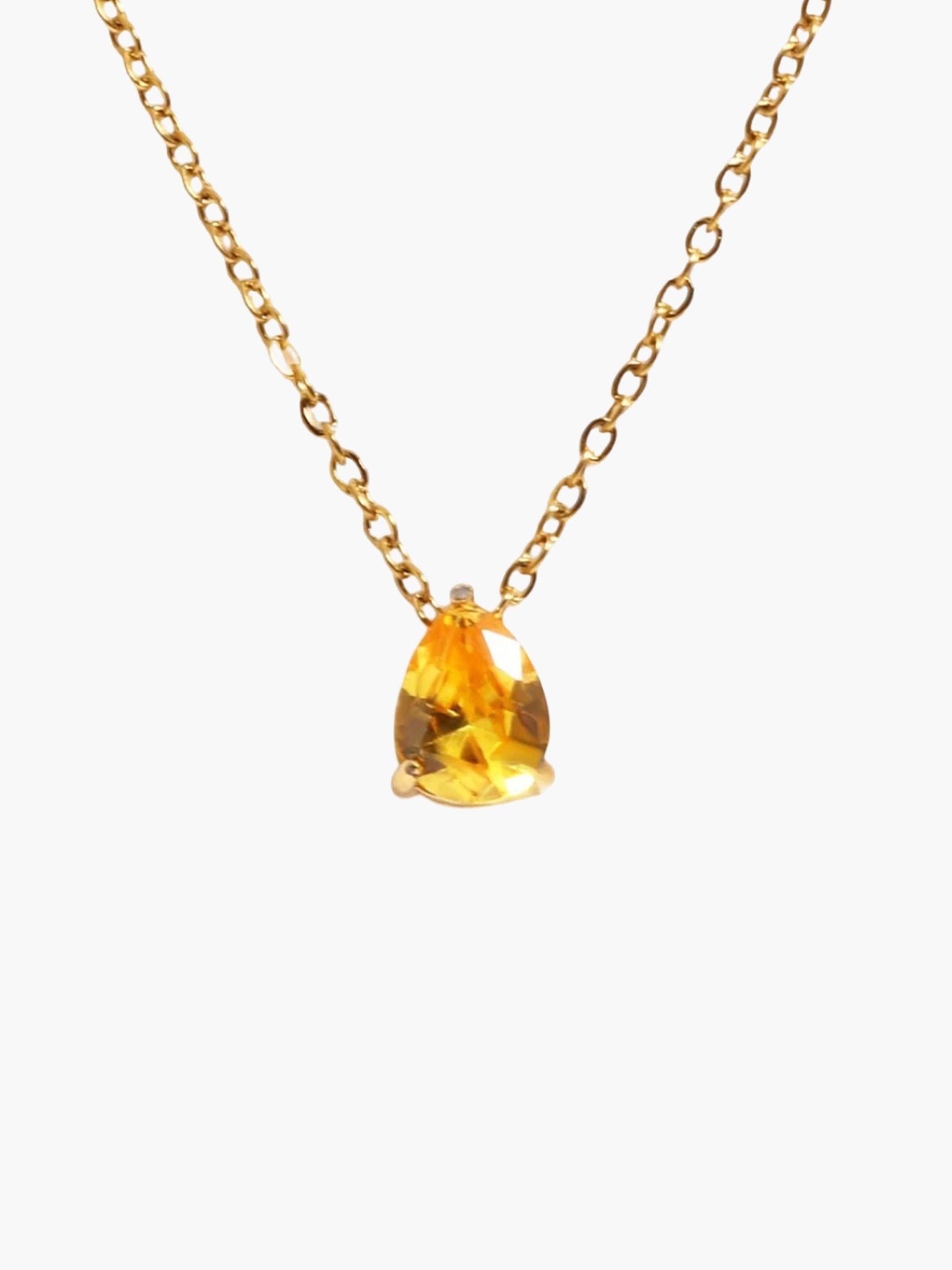 ZEYA - Lilith Necklace - Teardrop Pendant with Birthstone Zirconia Stones for Women