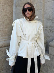 Linda trenchcoat med ståkrave
