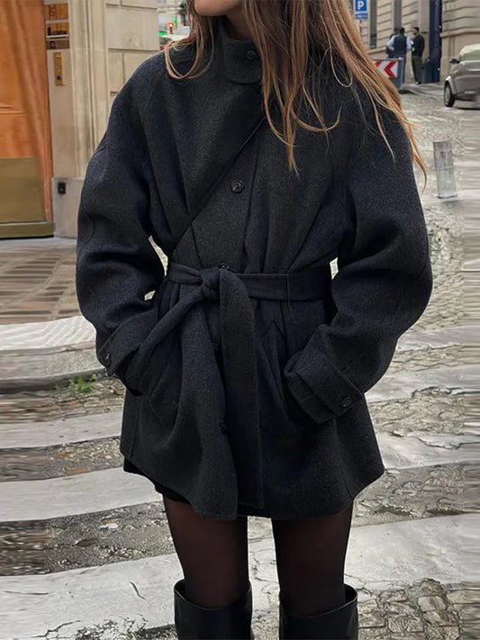 ZEYA - Lindsay Stand Collar Short Coat