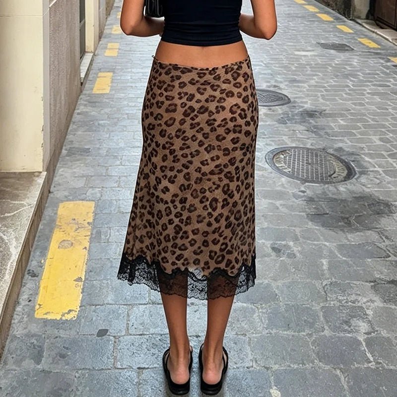 ZEYA - Lisa Leopard Lace Midi Skirt
