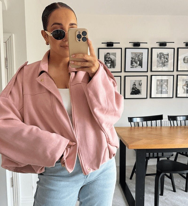 ZEYA - Lori Suede Bomber Jacket