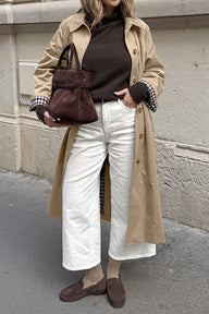 Lucy trenchcoat med ternede detaljer