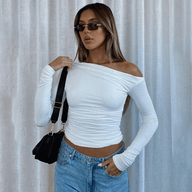 Maddy off-shoulder langærmet top