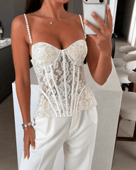 Marcella Blonde Gennemsigtig Bustier Top