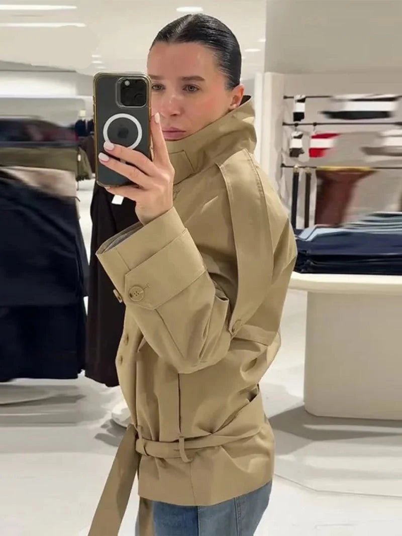 ZEYA - Maria High Neck Utility Trench Coat