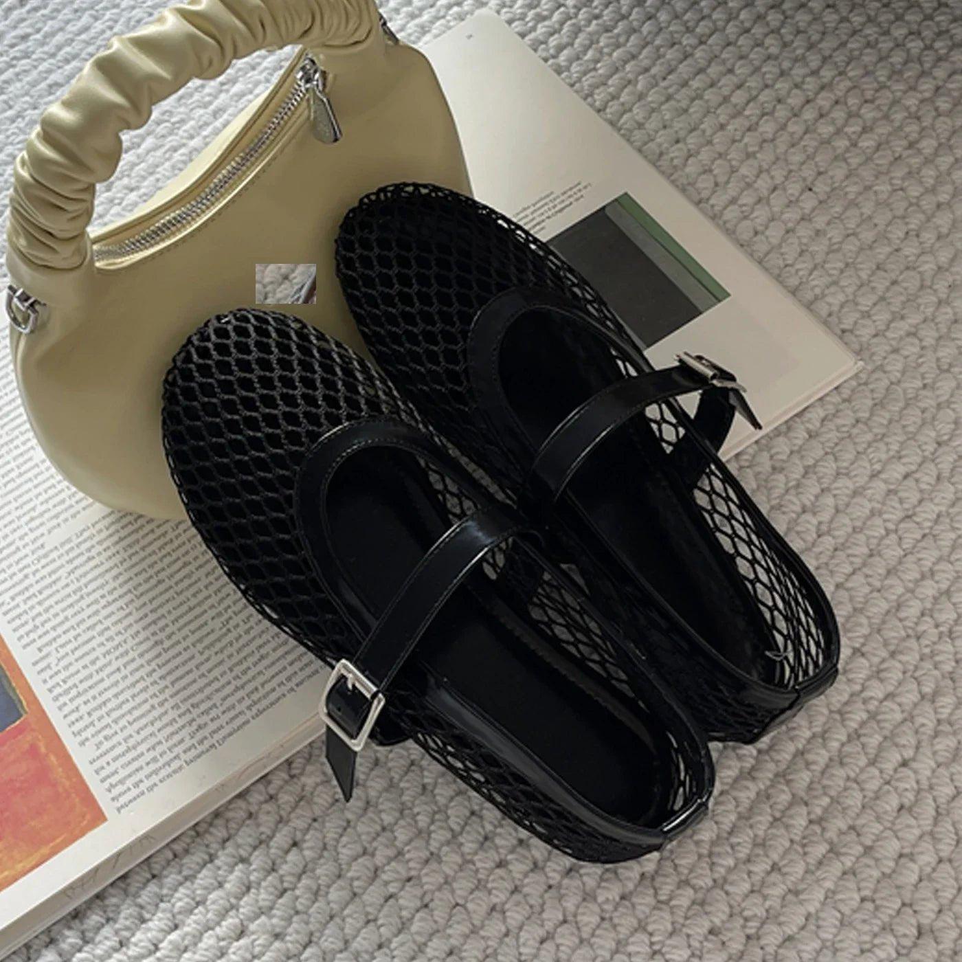 ZEYA - Martha Mesh Buckle Strap Flats