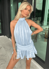 Matilda stribet halter mini-kjole