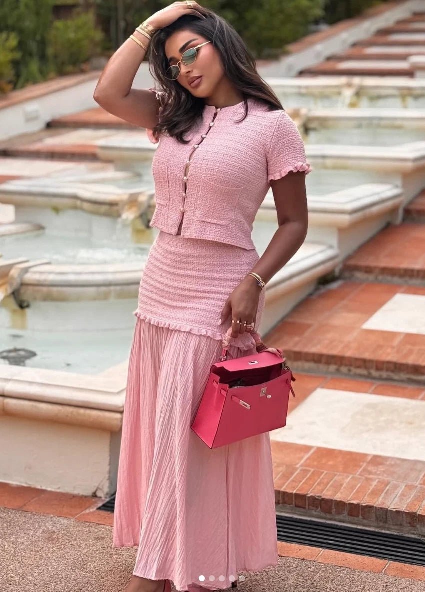 ZEYA - Maxine Knitted Tank Pleated Skirt Set