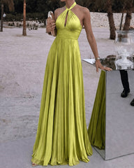 Melissa Halter Plisseret Maxi Kjole