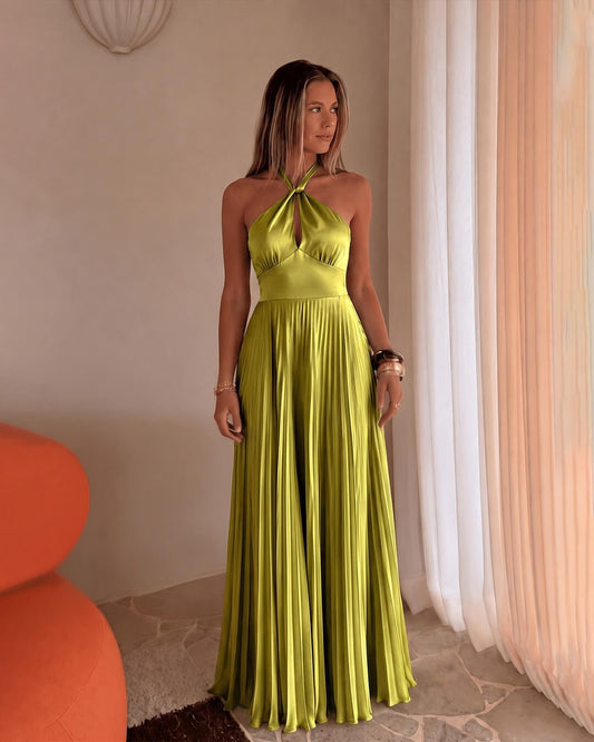 ZEYA - Melissa Halter Pleated Maxi Dress