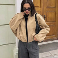 Mia ruskind oversized lynlåsjakke