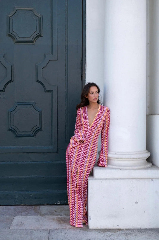 ZEYA - Miriam Crochet Stripe Maxi Dress
