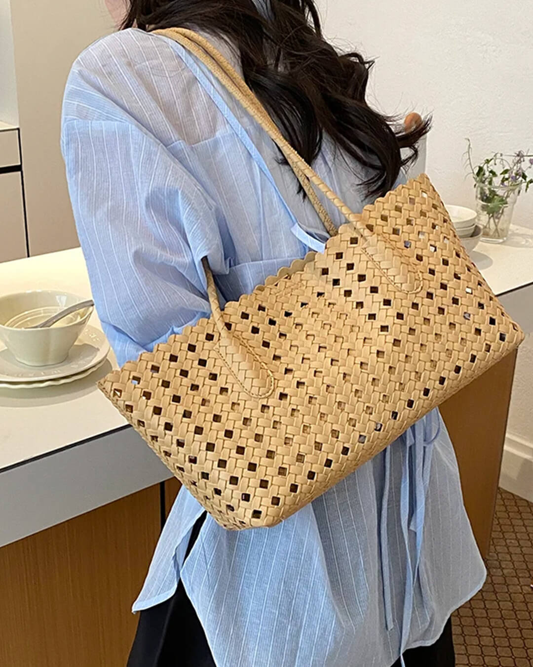 ZEYA - Nicole Woven Straw Tote