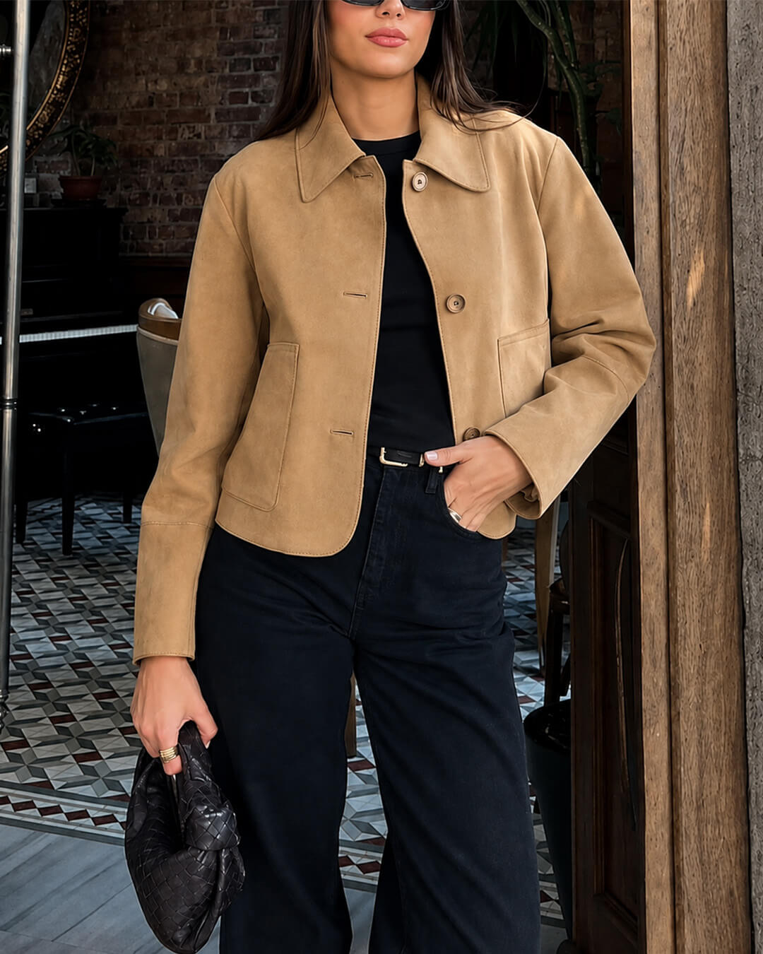 ZEYA - Nika Faux Suede Cropped Jacket