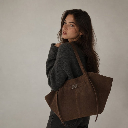 ZEYA - Nora Bat-Wing Suede Tote Bag