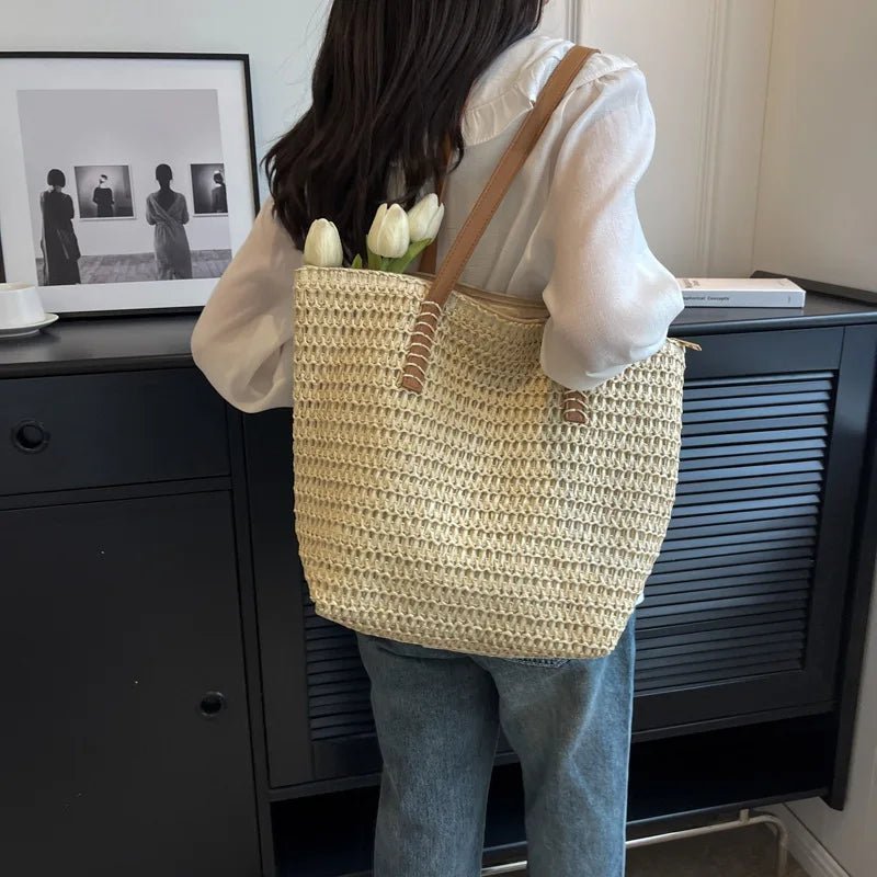 ZEYA - Nora Woven Straw Beach Tote