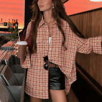Olivia Oversized ternet skjortebluse