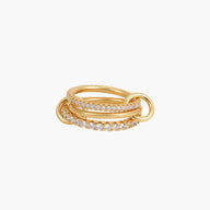 Pamela glitrende rhinsten tre stablet ring