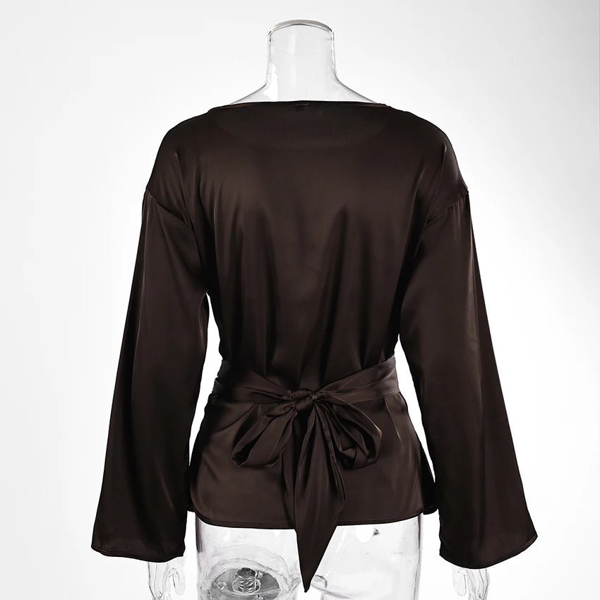 ZEYA - Penelope Tie Back Satin Blouse