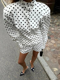 Regine Polkaprikket Sæt Skjorte & Shorts