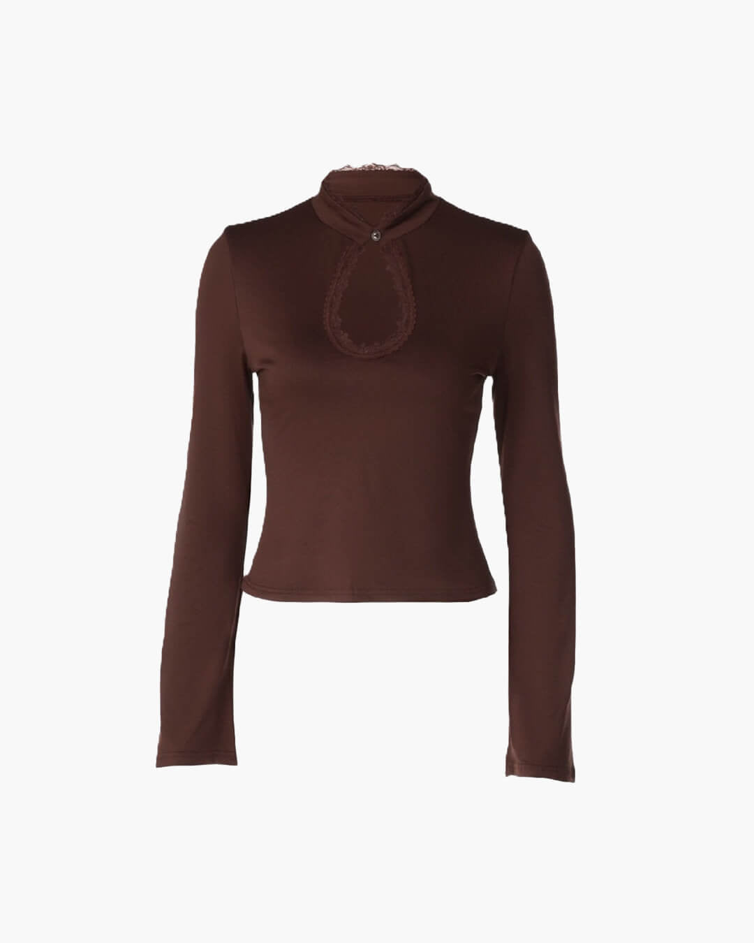 ZEYA - Rose High Neck Keyhole Blouse