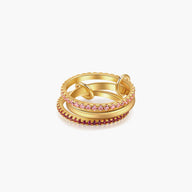 Rosy Pink Rhinestone Stablet Ring