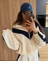 Sandra Chevron Vindjakke og Shorts Sæt