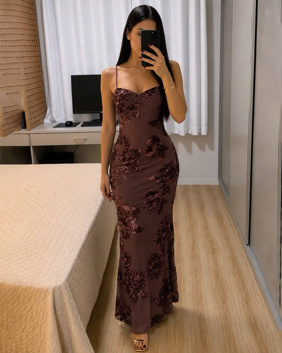 ZEYA - Scarlett Applique Tie-Back Evening Dress