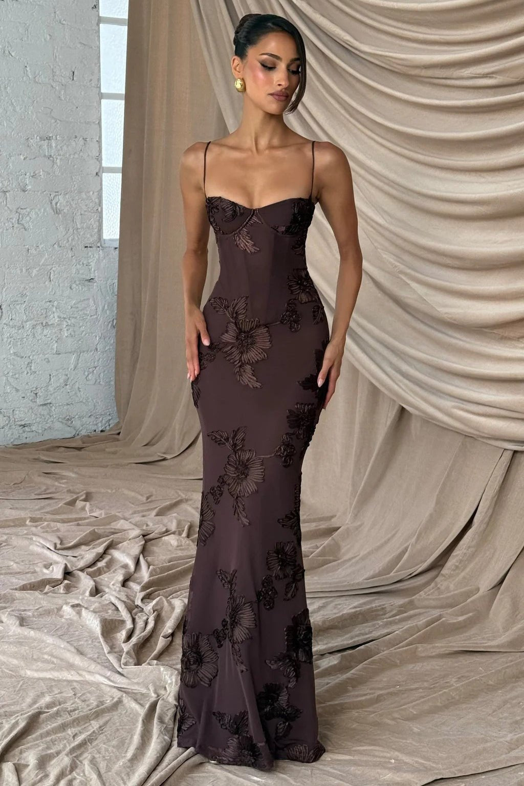 ZEYA - Scarlett Applique Tie-Back Evening Dress