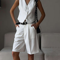 Agda Tailored Vest & Bermuda Shorts Set