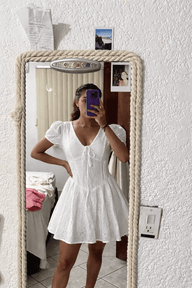 Shayne Puff Sleeve Embroidered Mini Dress