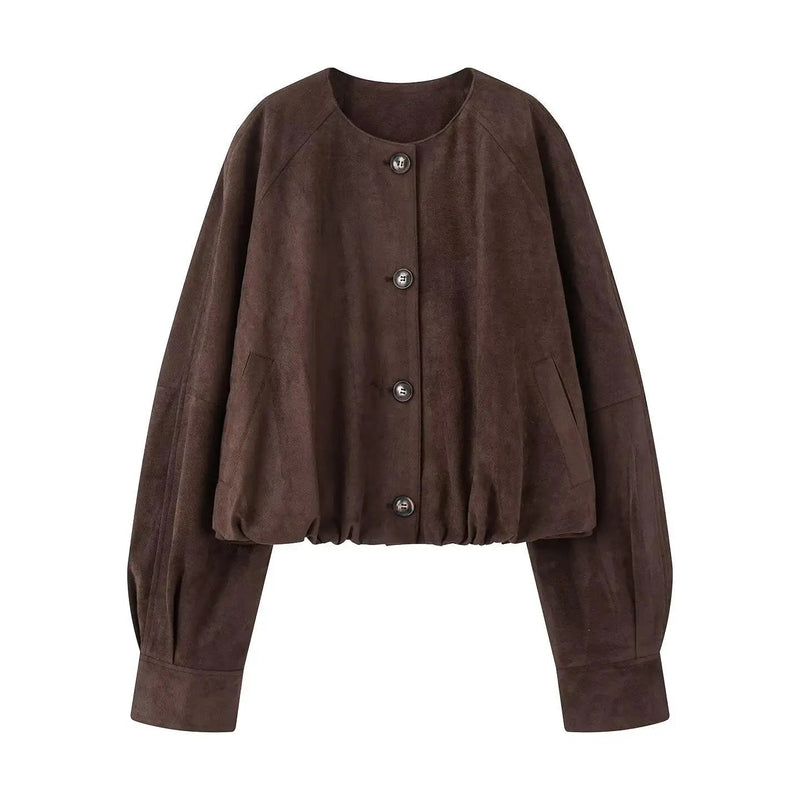 ZEYA - Sheena Button Vegan Leather Jacket