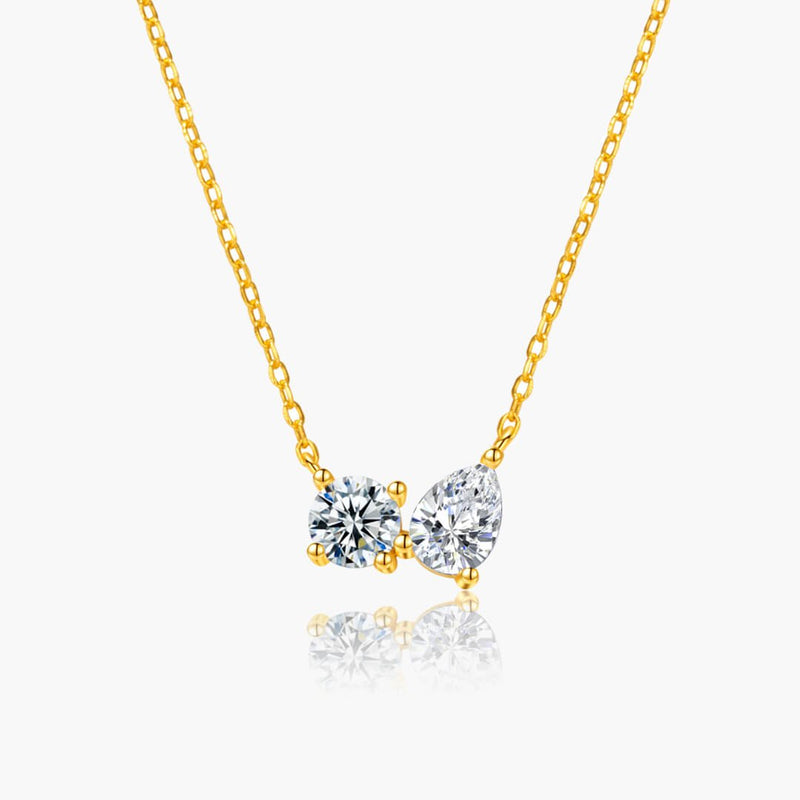 ZEYA - Sherah Twin Zirconia Pendant Necklace