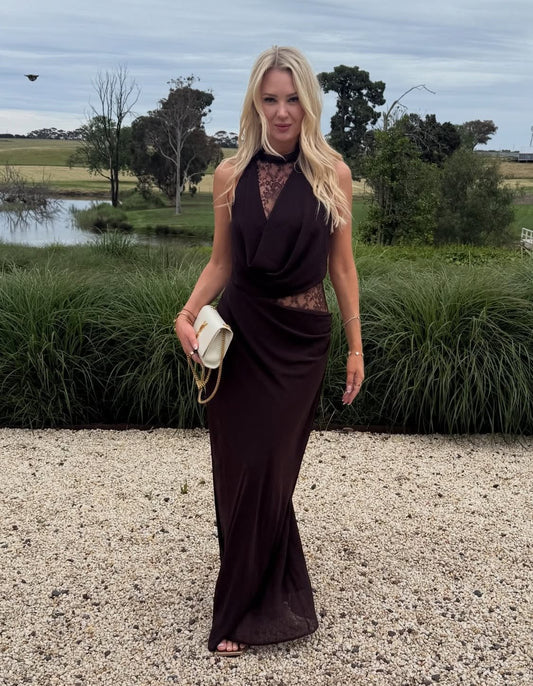 ZEYA - Sienna Halter Lace Maxi Dress