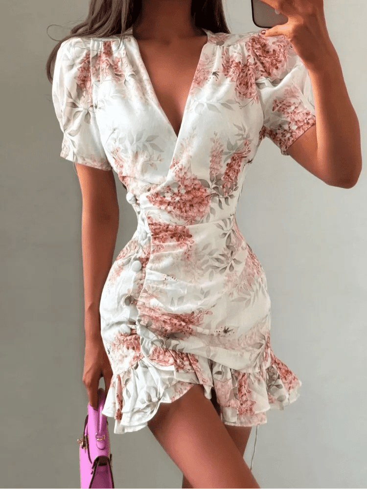 ZEYA - Sophia Floral V-Neck Mini Dress