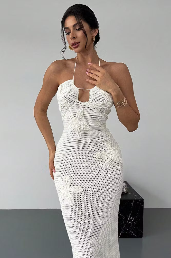 Sophie cutout halter-kjole
