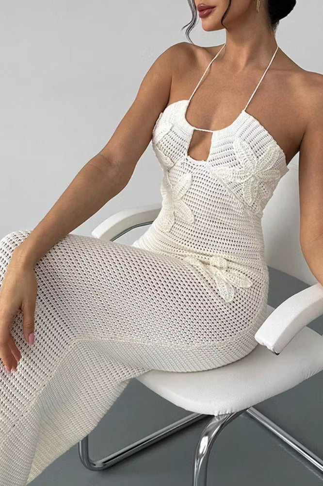 Sophie cutout halter-kjole
