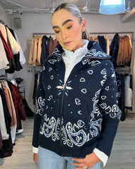Stacey Paisley Strikket Cardigan