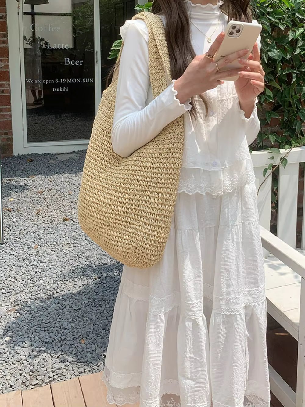 ZEYA - Svea Woven Rattan Tote Bag