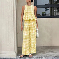 Teagan Plaid Ruffle Two-Piece Set