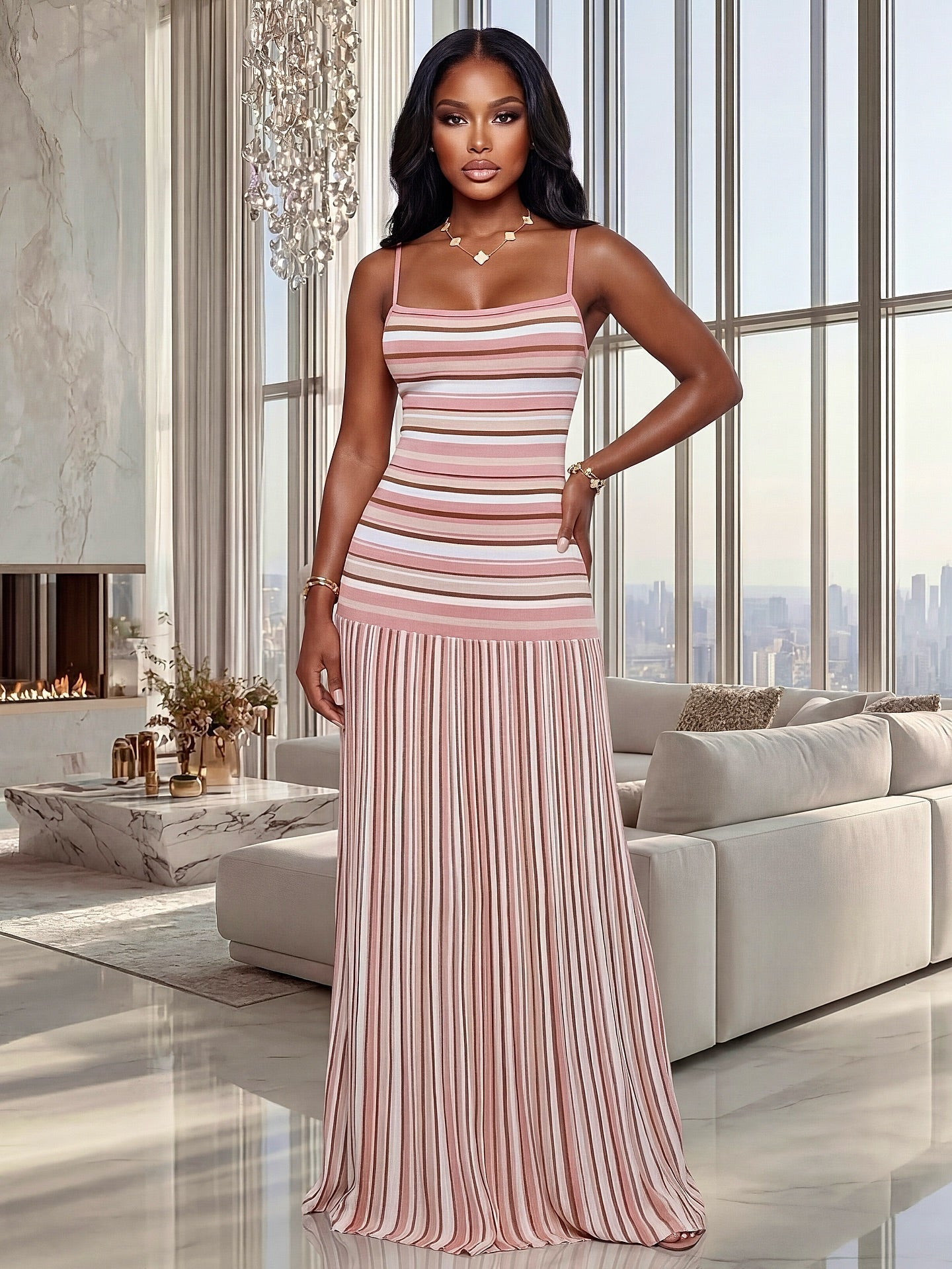 ZEYA - Tessa Striped Cami Maxi Dress